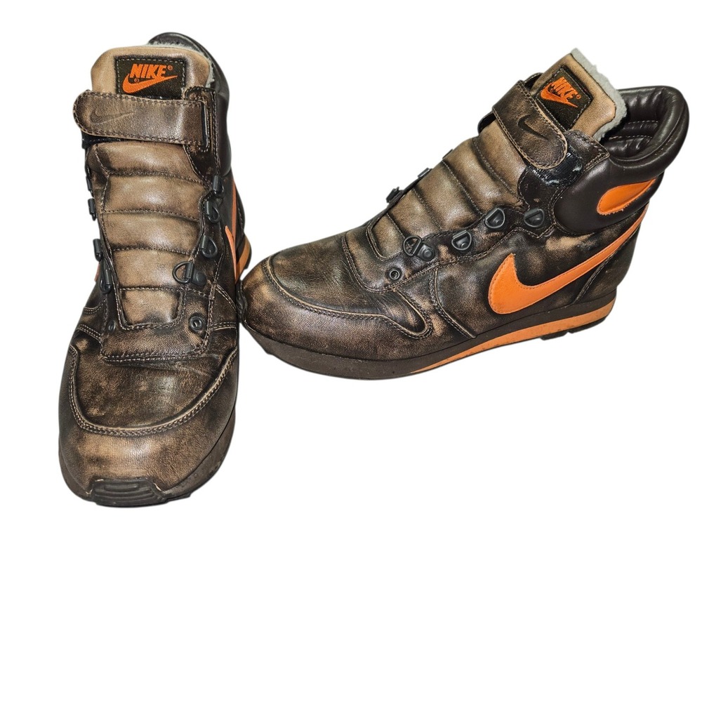 VTG 2005 Nike Dunk High Winter Boot Distressed Brown Orange 311794-881 Sz 9.5